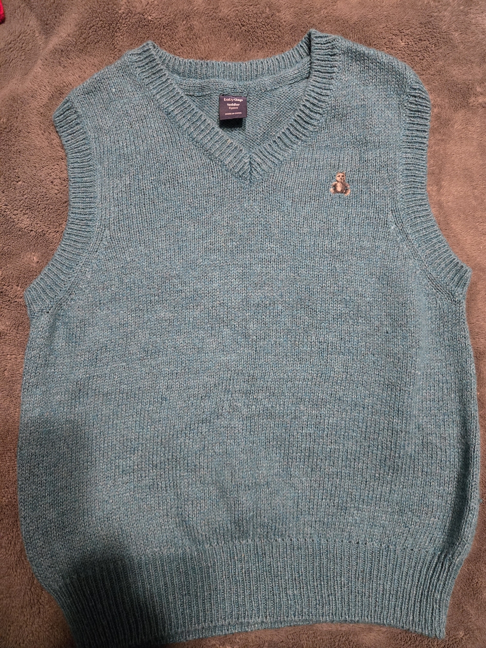 Baby GAP Toddler V-Neck Sweater Vest in Seafoam Blue